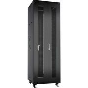 Шкаф монтажный телекоммуникационный напольн. ND-05C-42U60/120-BK 19дюйм 42U 600х1200х2055мм для распределит. и серверн. оборудования; передн. и задн. двойн. перфорир. двери ручки с замком RAL 9004 черн. Cabeus 9751c