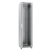 Шкаф монтажный телекоммуникационный напольный SH-05C-47U60/100 19дюйм для распред. и серверн. оборудования 47U 600х1000х2277мм передн. стеклян. и задн. сплошн. метал. двери ручка с замком сер. (RAL 7035) Cabeus 7160c